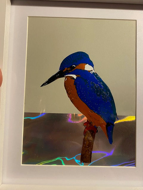 Kingfisher Foiled wall art/ Unique wall art/ The Blocking House