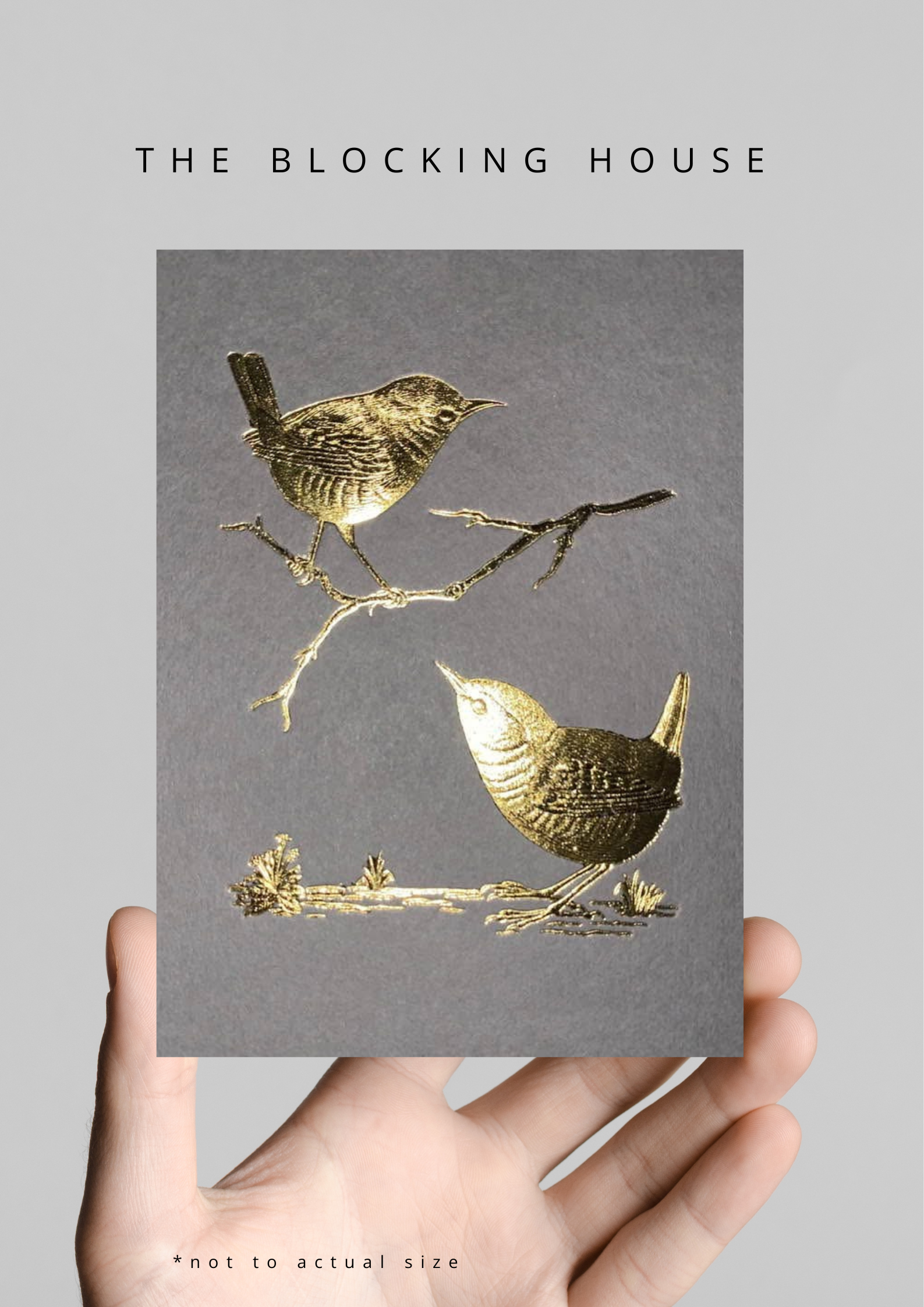 Gold leaf Wren Print/ Limited Edition Foil art/ the Blocking House