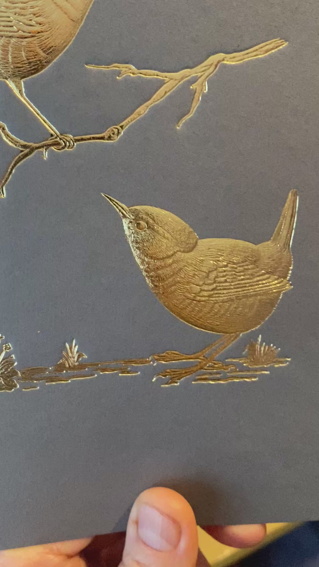Gold leaf Wren Print/ Limited Edition Foil art/ the Blocking House