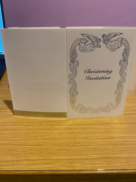 Silver foiled Christening Invites