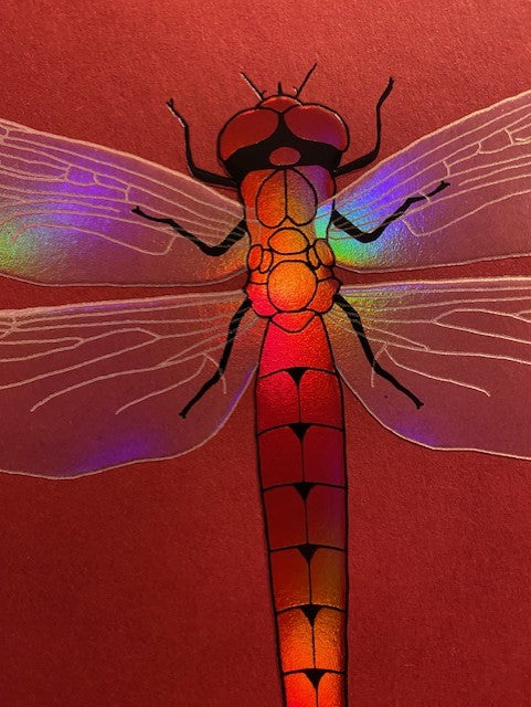 Dragonfly foiled art prints