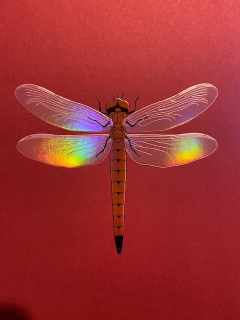 Dragonfly foiled art prints