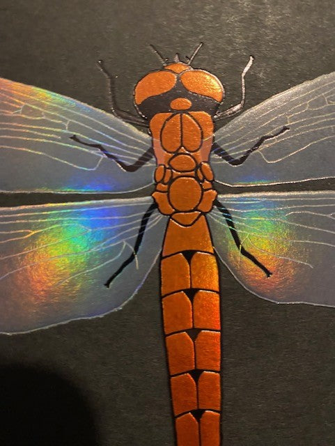 Dragonfly foiled art prints
