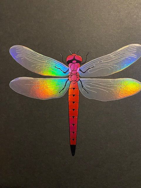 Dragonfly foiled art prints